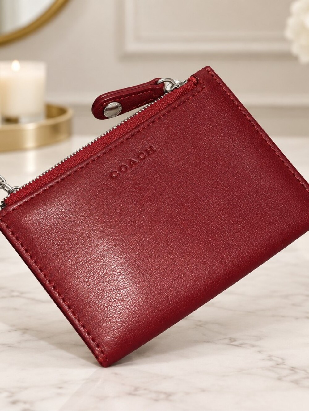 Coach Red Cardholder Leather